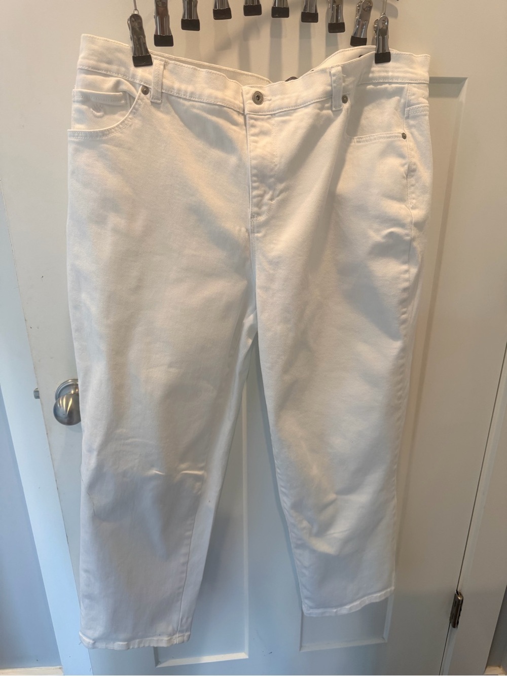 Gloria Vanderbilt Amanda Jeans 18W Short White Stretch Denim Plus Size Pants